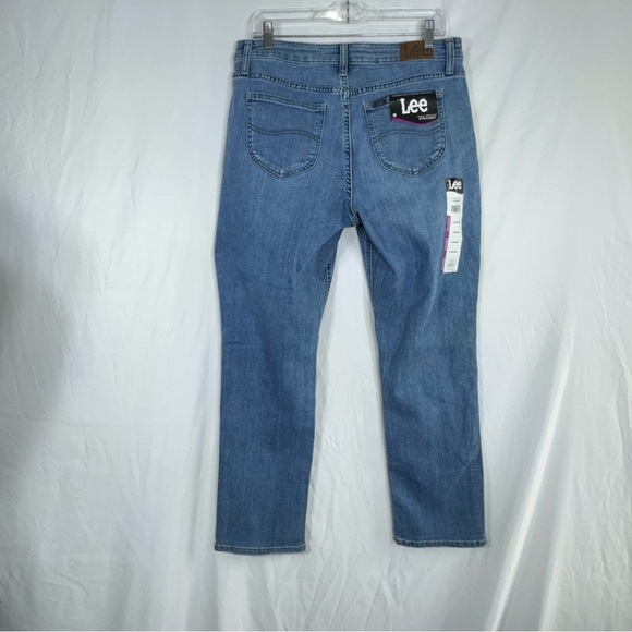 Lee Regular Fit Light Wash Mid Rise Straight Leg Jeans Sz 12 - Picture 4 of 9